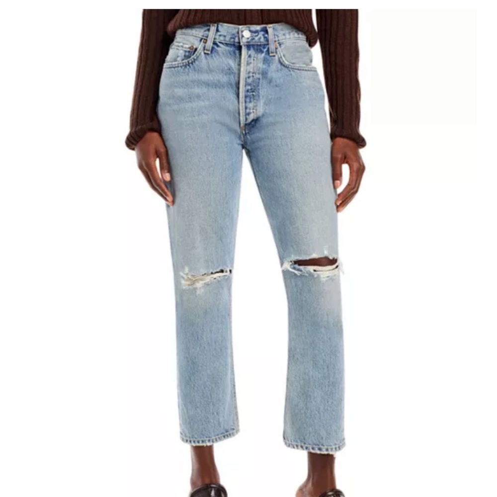 AGOLDE Riley Straight Ripped Light jeans - Picture 9 of 9